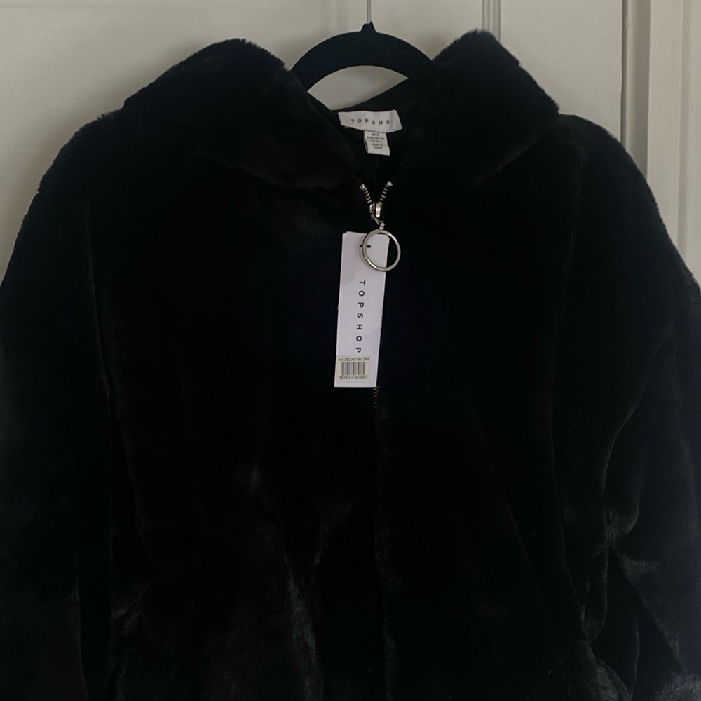 Topshop | Faux-Fur Hooded Jacket